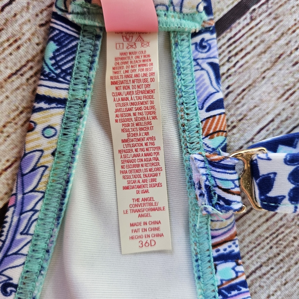 Victoria's Secret Paisley The Angel Convertible Ruched Biniki Top 36D - Picture 10 of 10